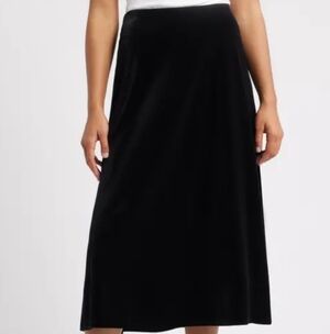 NWT Vintage KBS Black Midi Skirt With Sheer Overlay   Size L